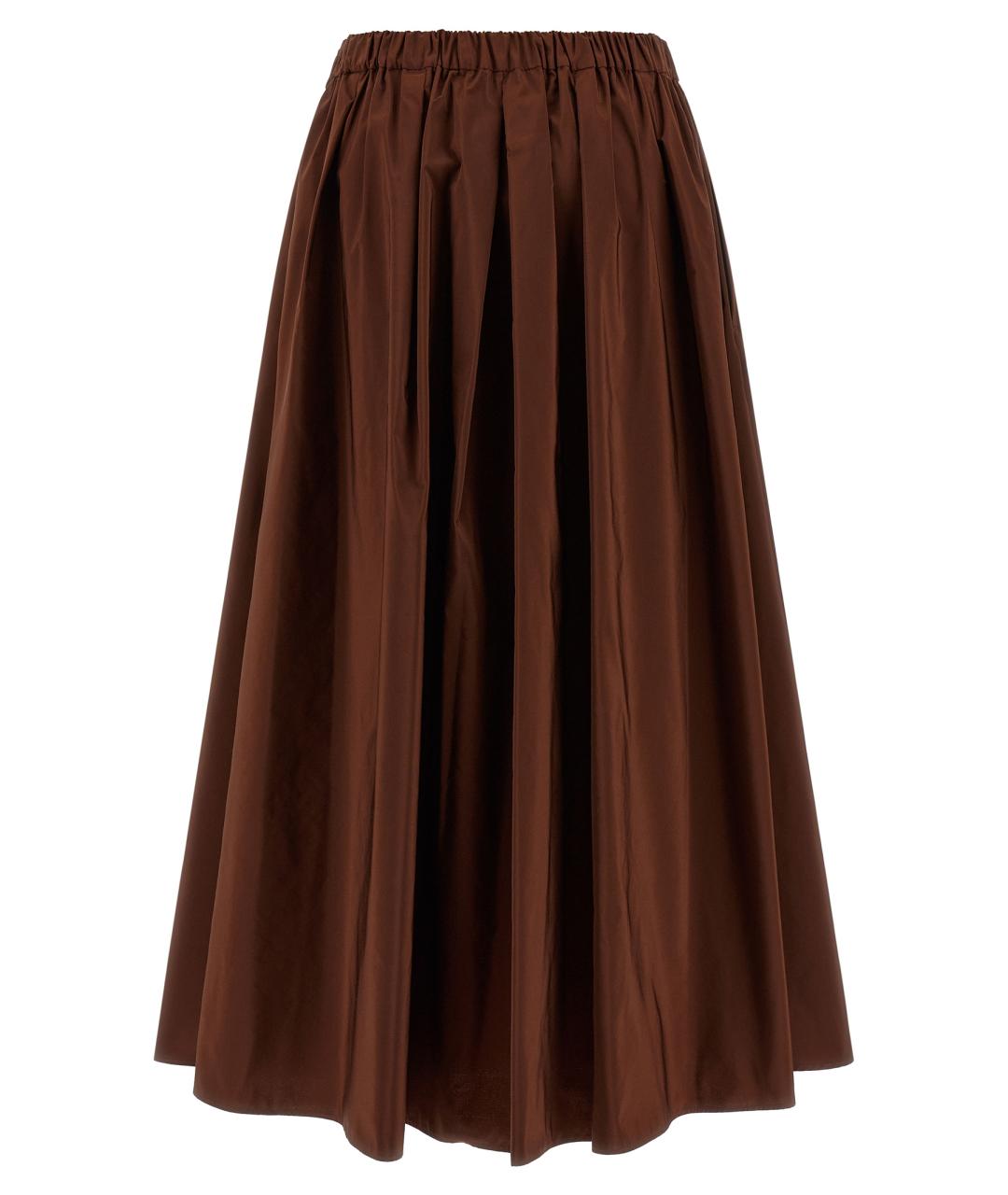 WEEKEND MAX MARA Коричневая хлопковая юбка макси, фото 2