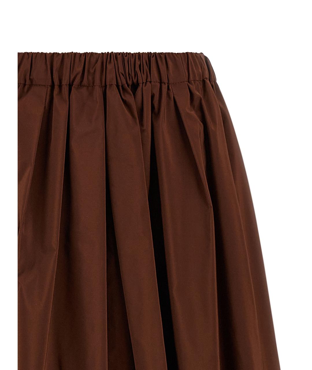 WEEKEND MAX MARA Коричневая хлопковая юбка макси, фото 3