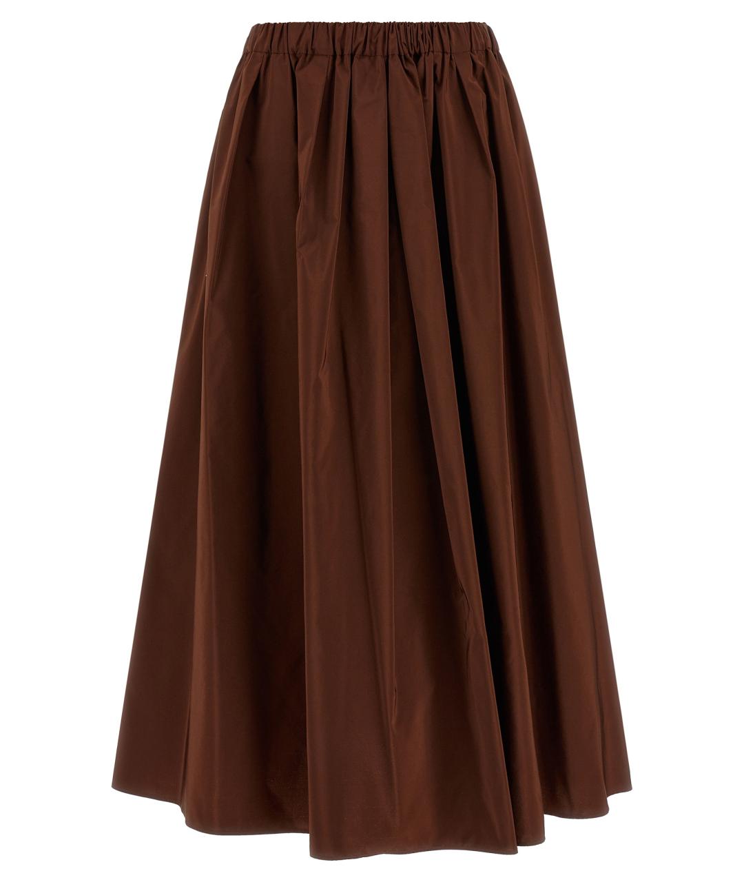 WEEKEND MAX MARA Коричневая хлопковая юбка макси, фото 1