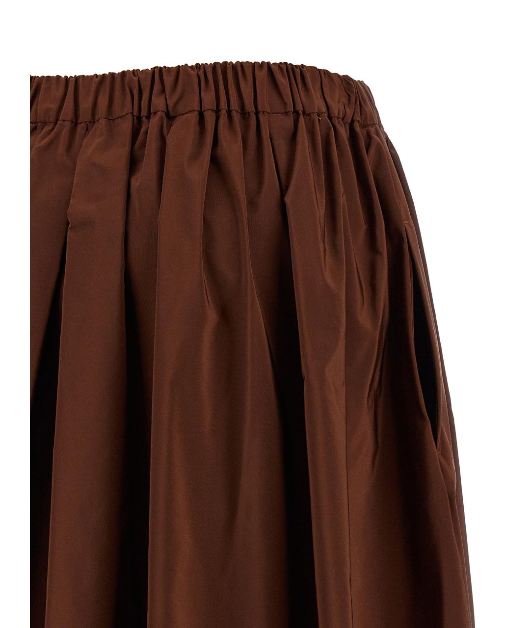 WEEKEND MAX MARA Коричневая хлопковая юбка макси, фото 4
