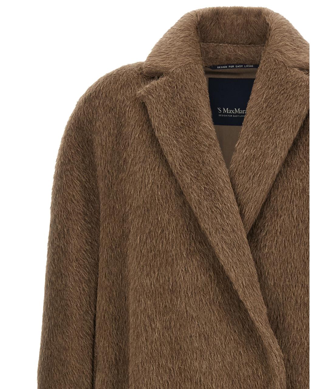 'S MAX MARA Коричневое шерстяное пальто, фото 3
