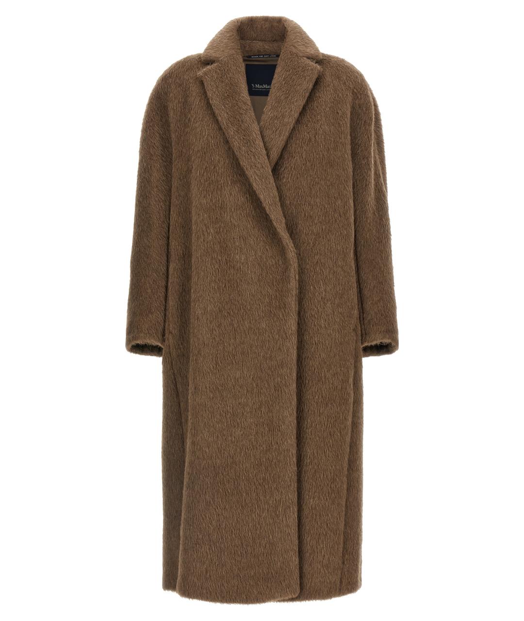 'S MAX MARA Коричневое шерстяное пальто, фото 1