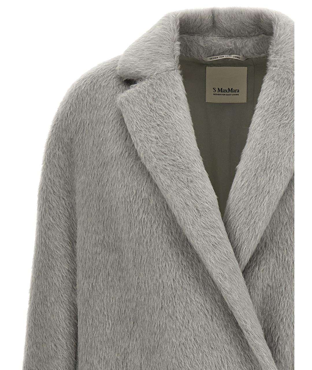 'S MAX MARA Серое шерстяное пальто, фото 3
