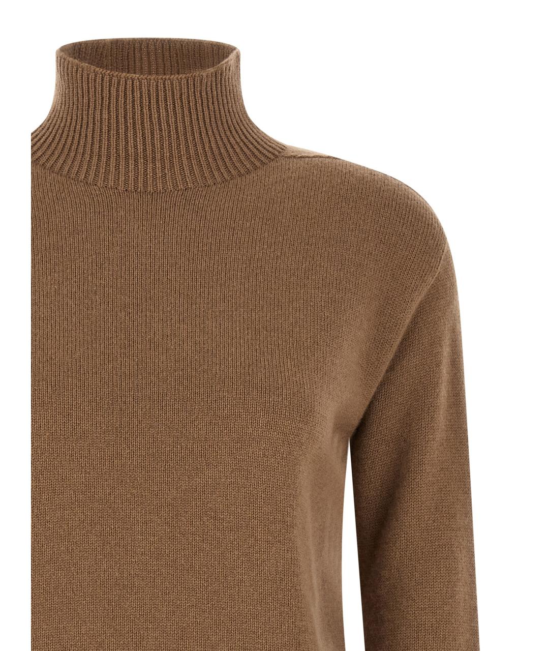 'S MAX MARA Коричневый кашемировый джемпер / свитер, фото 3