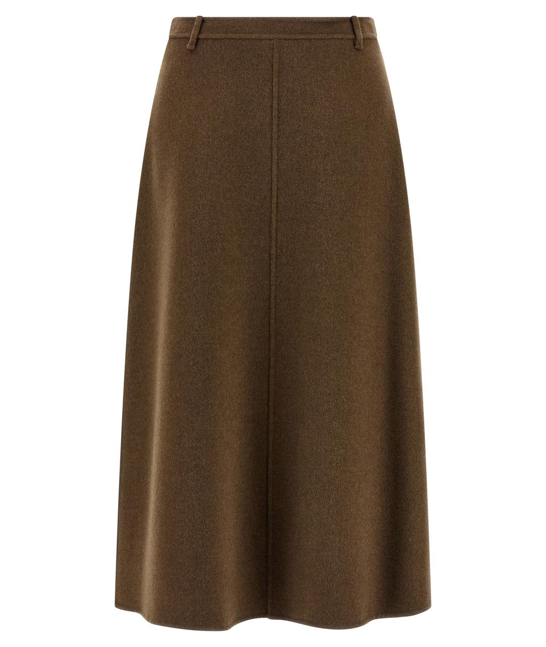'S MAX MARA Коричневая шерстяная юбка миди, фото 1