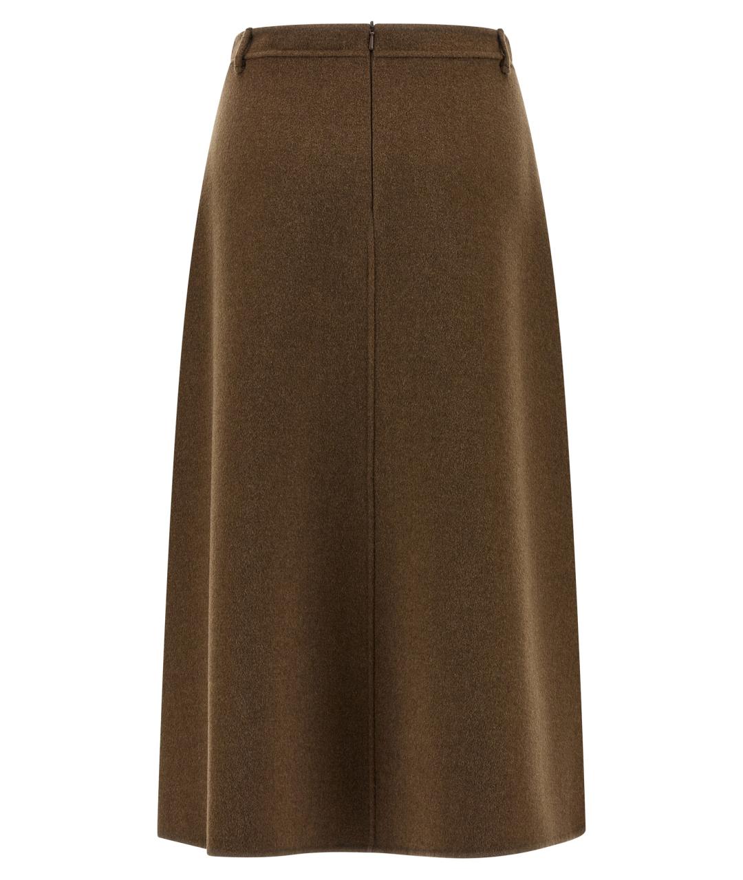 'S MAX MARA Коричневая шерстяная юбка миди, фото 2