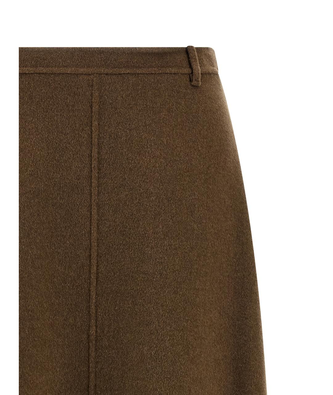 'S MAX MARA Коричневая шерстяная юбка миди, фото 3