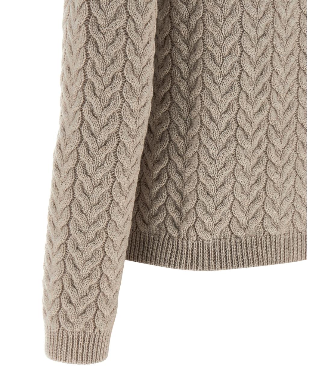 'S MAX MARA Бежевый шерстяной джемпер / свитер, фото 4