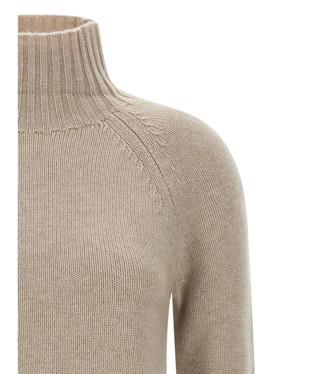 'S MAX MARA Бежевый шерстяной джемпер / свитер, фото 3