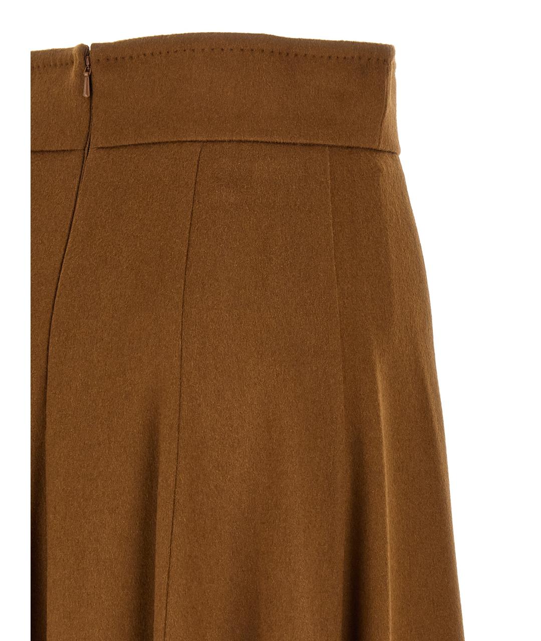 MAX MARA Коричневая шерстяная юбка макси, фото 4
