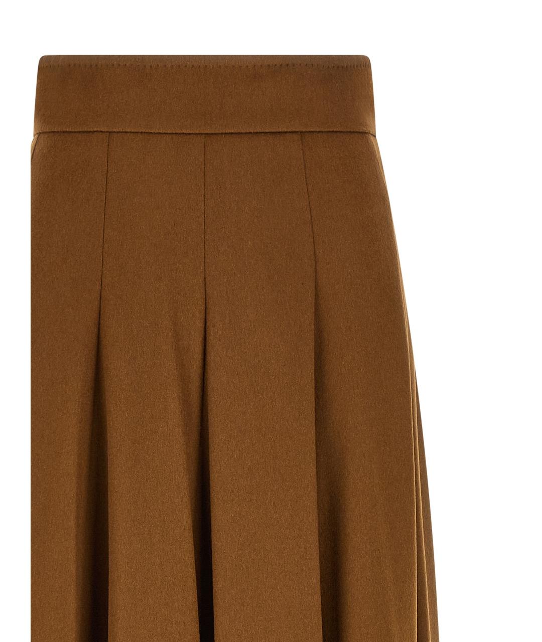 MAX MARA Коричневая шерстяная юбка макси, фото 3