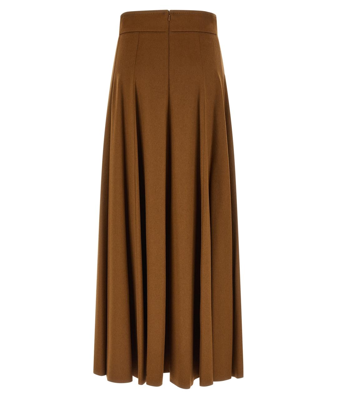 MAX MARA Коричневая шерстяная юбка макси, фото 2