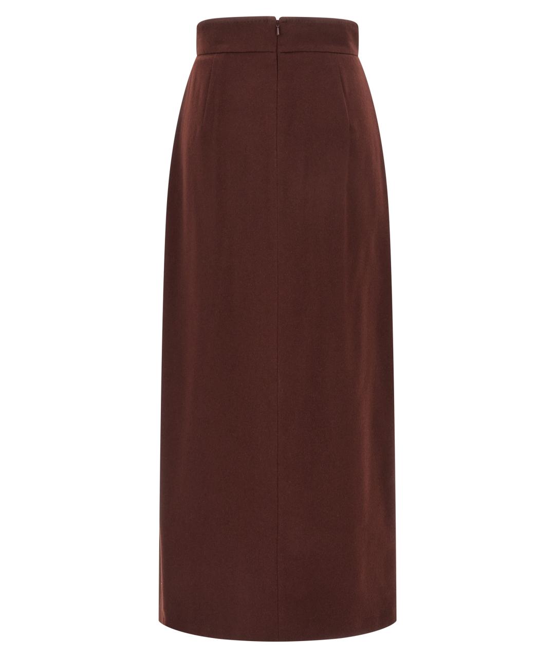 MAX MARA Бордовая шерстяная юбка макси, фото 2