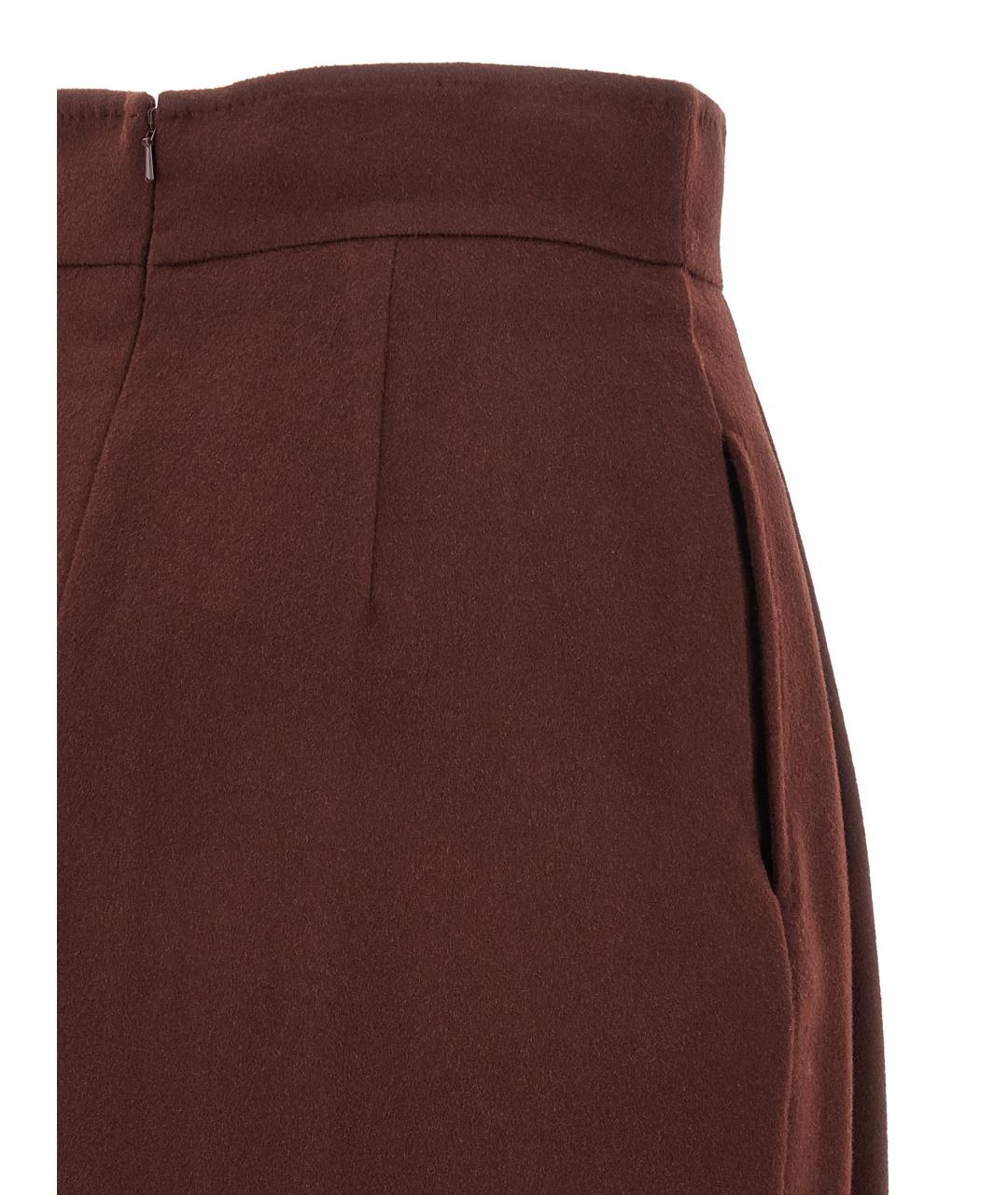 MAX MARA Бордовая шерстяная юбка макси, фото 4