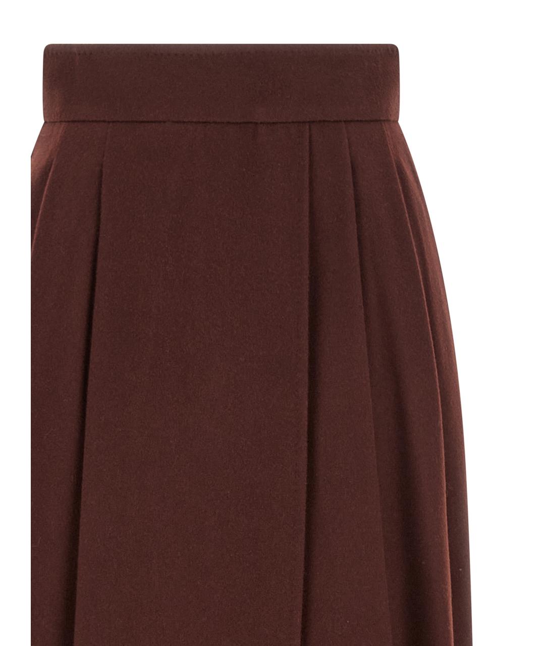 MAX MARA Бордовая шерстяная юбка макси, фото 3