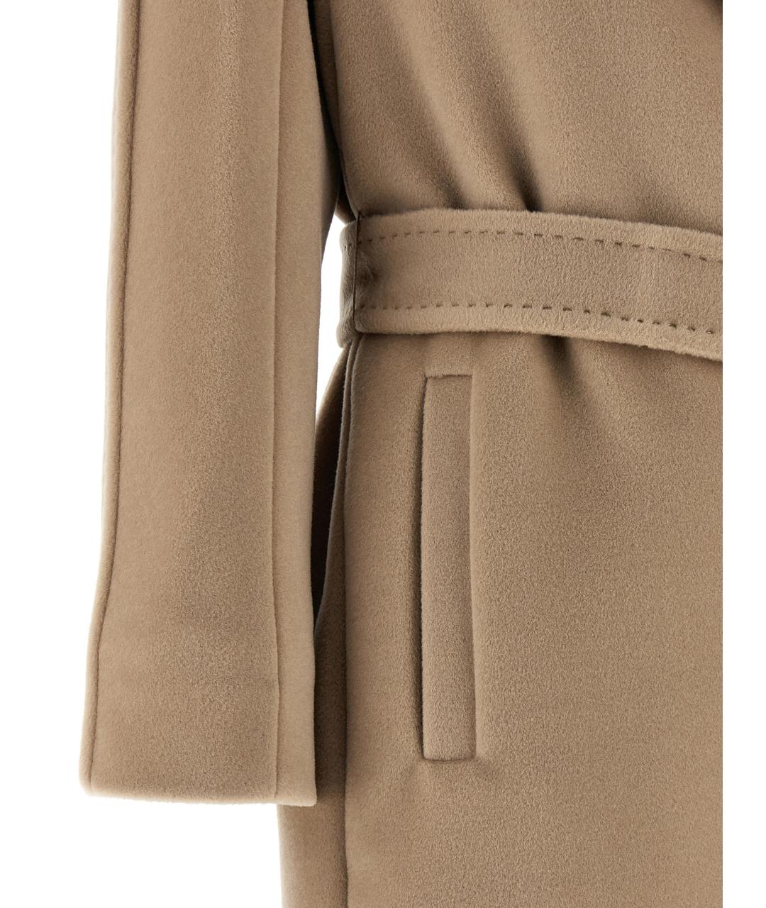 MAX MARA STUDIO Бежевое шерстяное пальто, фото 4