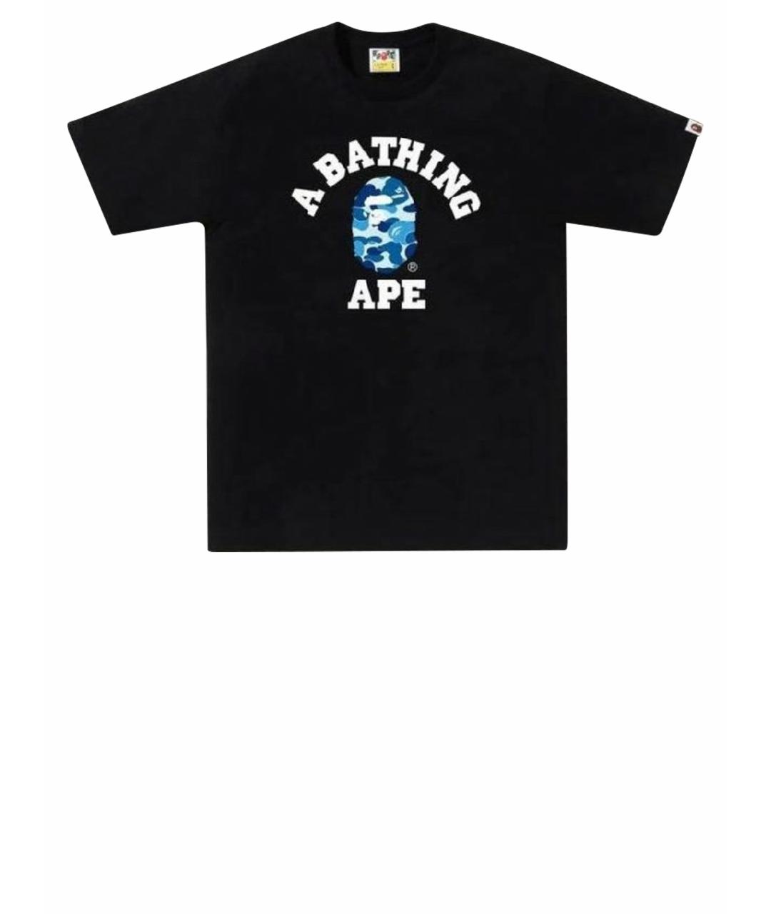 A BATHING APE Черная хлопковая футболка, фото 1