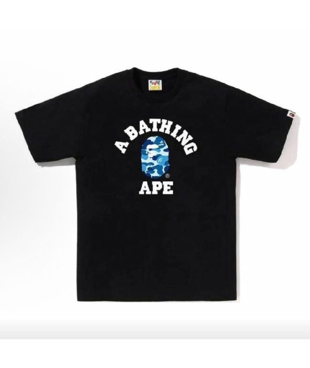 A BATHING APE Черная хлопковая футболка, фото 3