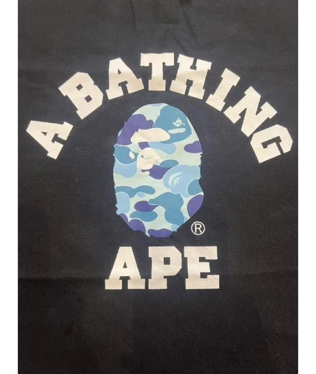A BATHING APE Черная хлопковая футболка, фото 2
