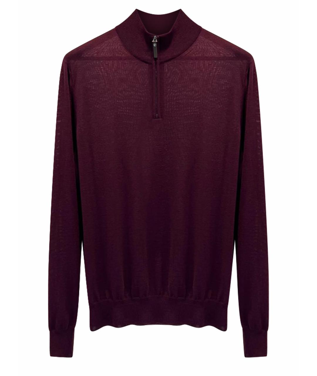 CANALI Бордовый шерстяной джемпер / свитер, фото 1
