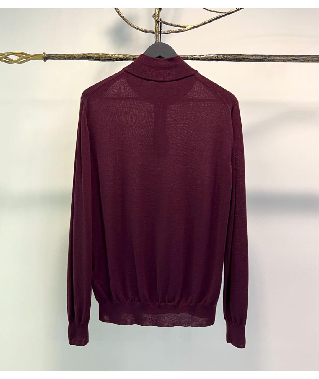 CANALI Бордовый шерстяной джемпер / свитер, фото 2