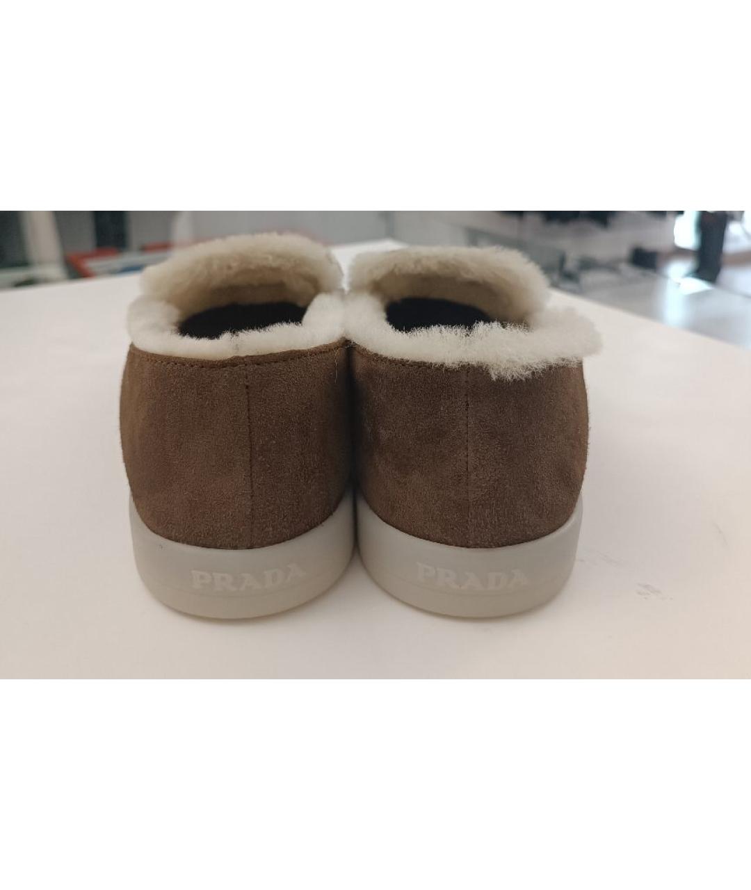 PRADA Коричневые замшевые мокасины, фото 4