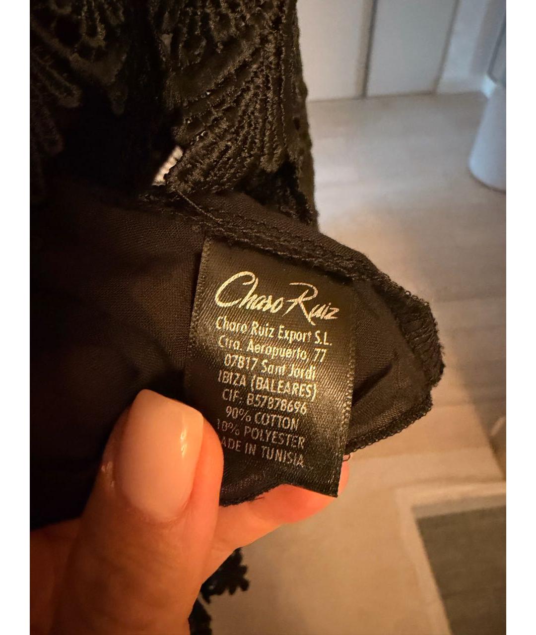 CHARO RUIZ Черное хлопковое коктейльное платье, фото 2