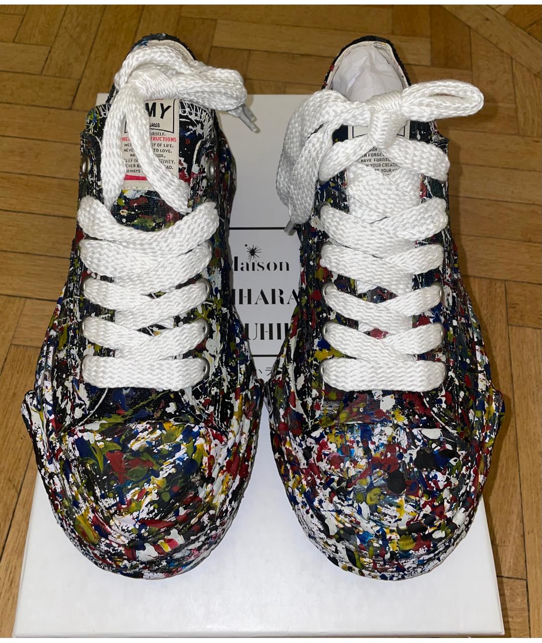 MAISON MIHARA YASUHIRO Черные текстильные низкие кроссовки / кеды, фото 2