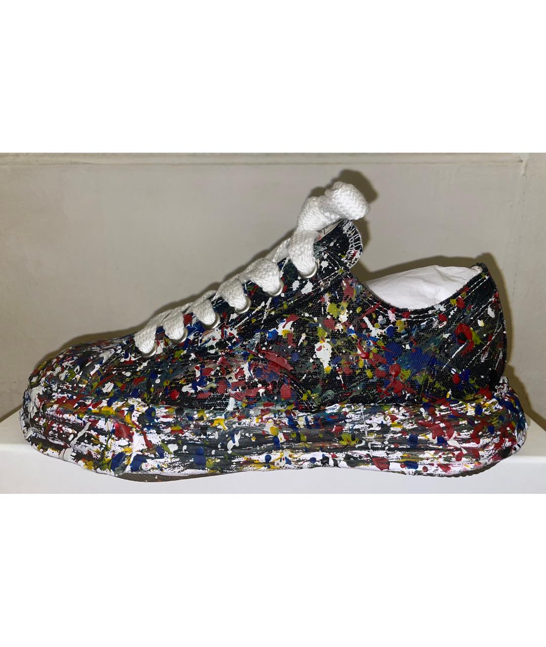 MAISON MIHARA YASUHIRO Черные текстильные низкие кроссовки / кеды, фото 7