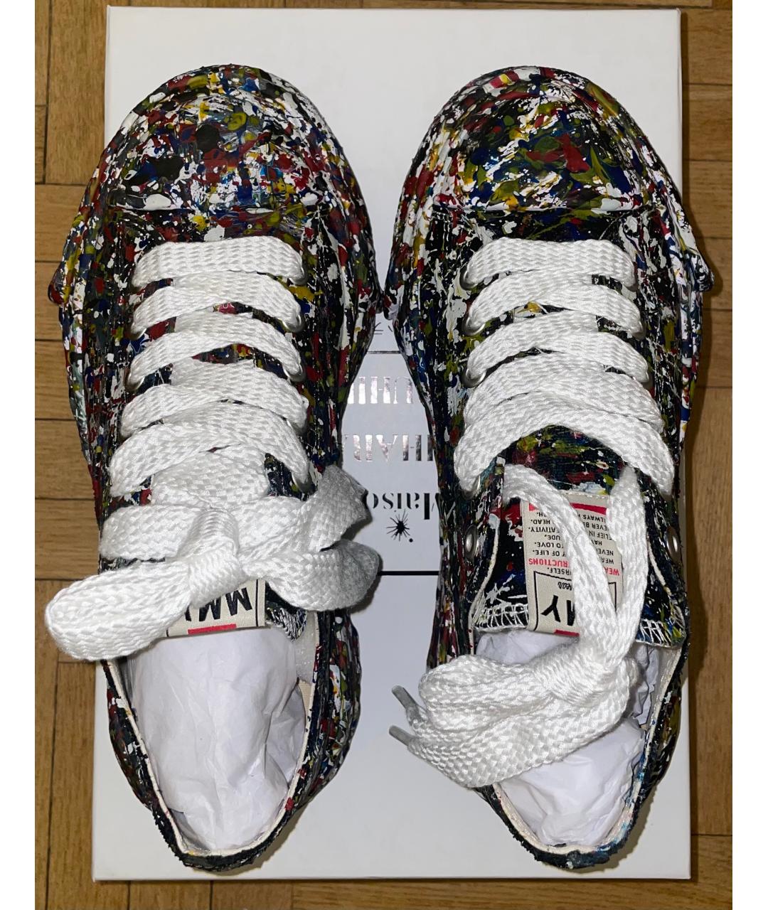 MAISON MIHARA YASUHIRO Черные текстильные низкие кроссовки / кеды, фото 3