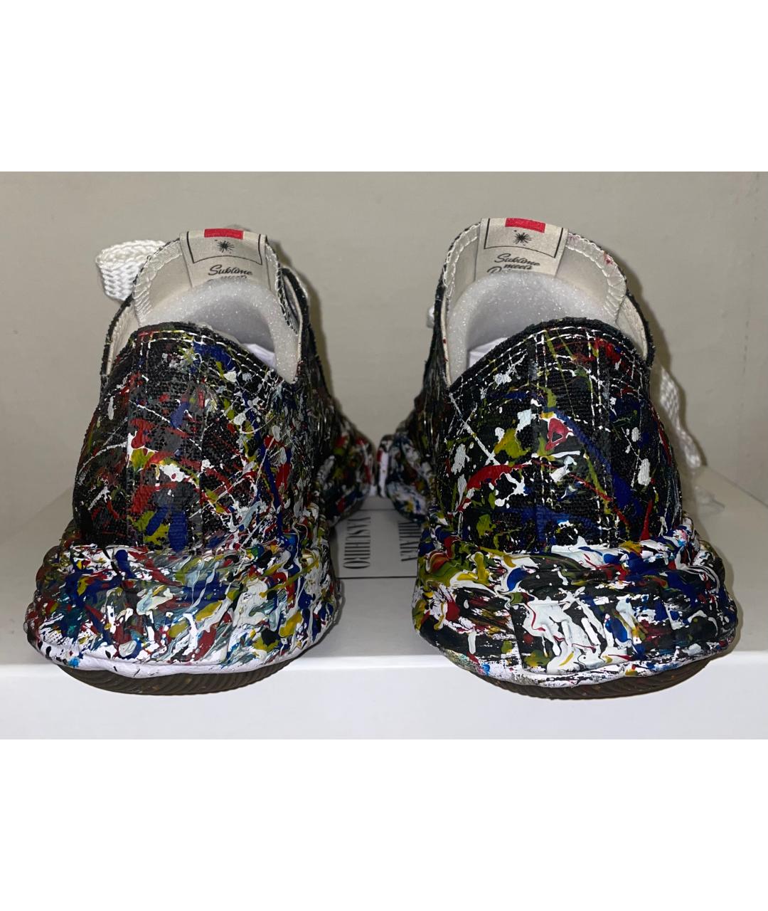 MAISON MIHARA YASUHIRO Черные текстильные низкие кроссовки / кеды, фото 4