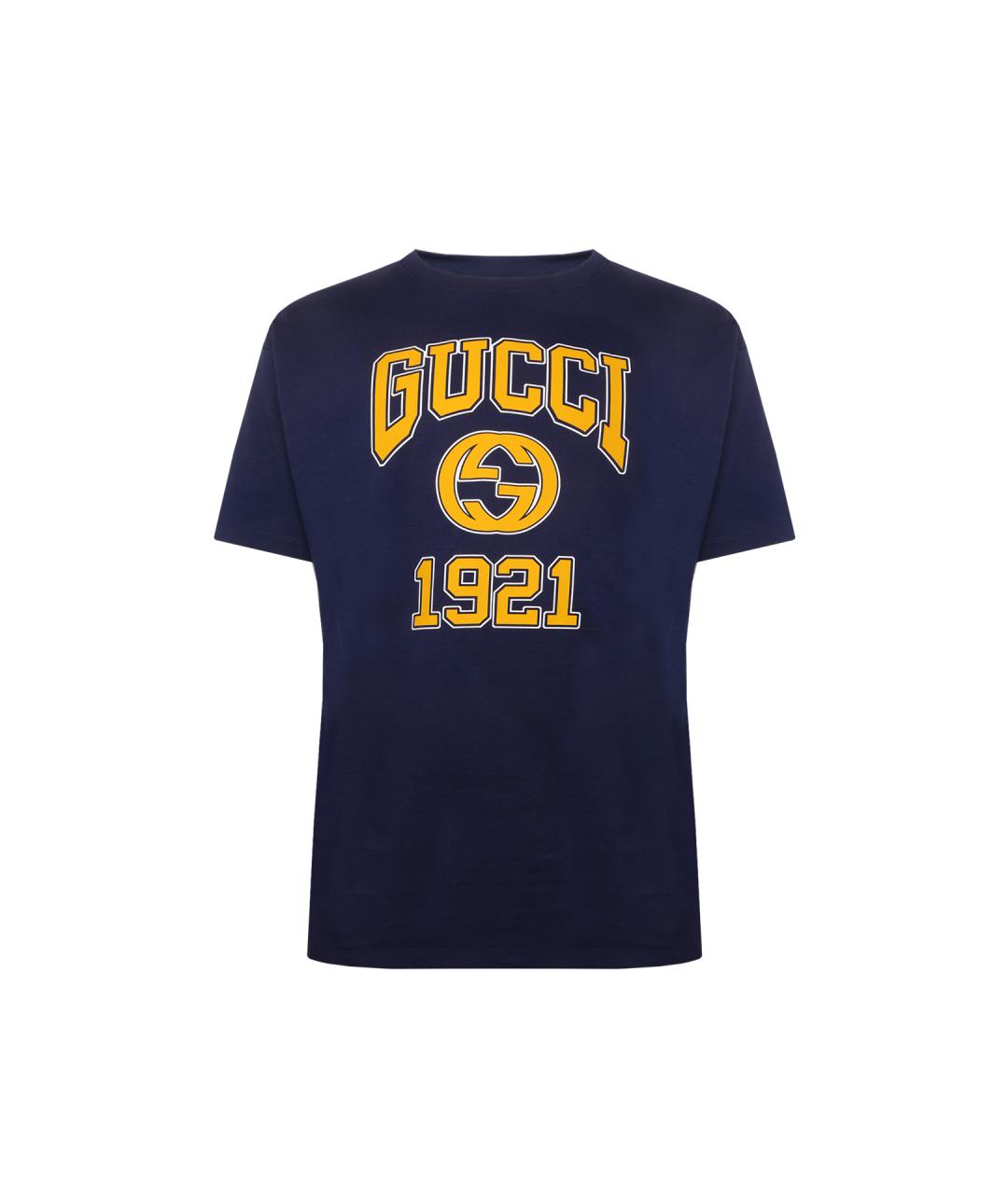 GUCCI Синяя хлопковая футболка, фото 1