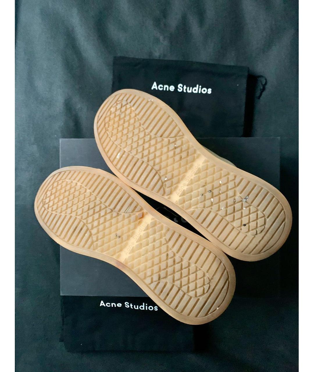 ACNE STUDIOS Бежевые кожаные кроссовки, фото 8