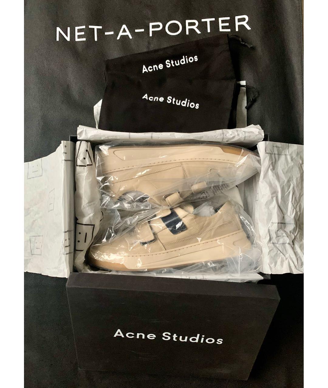 ACNE STUDIOS Бежевые кожаные кроссовки, фото 3