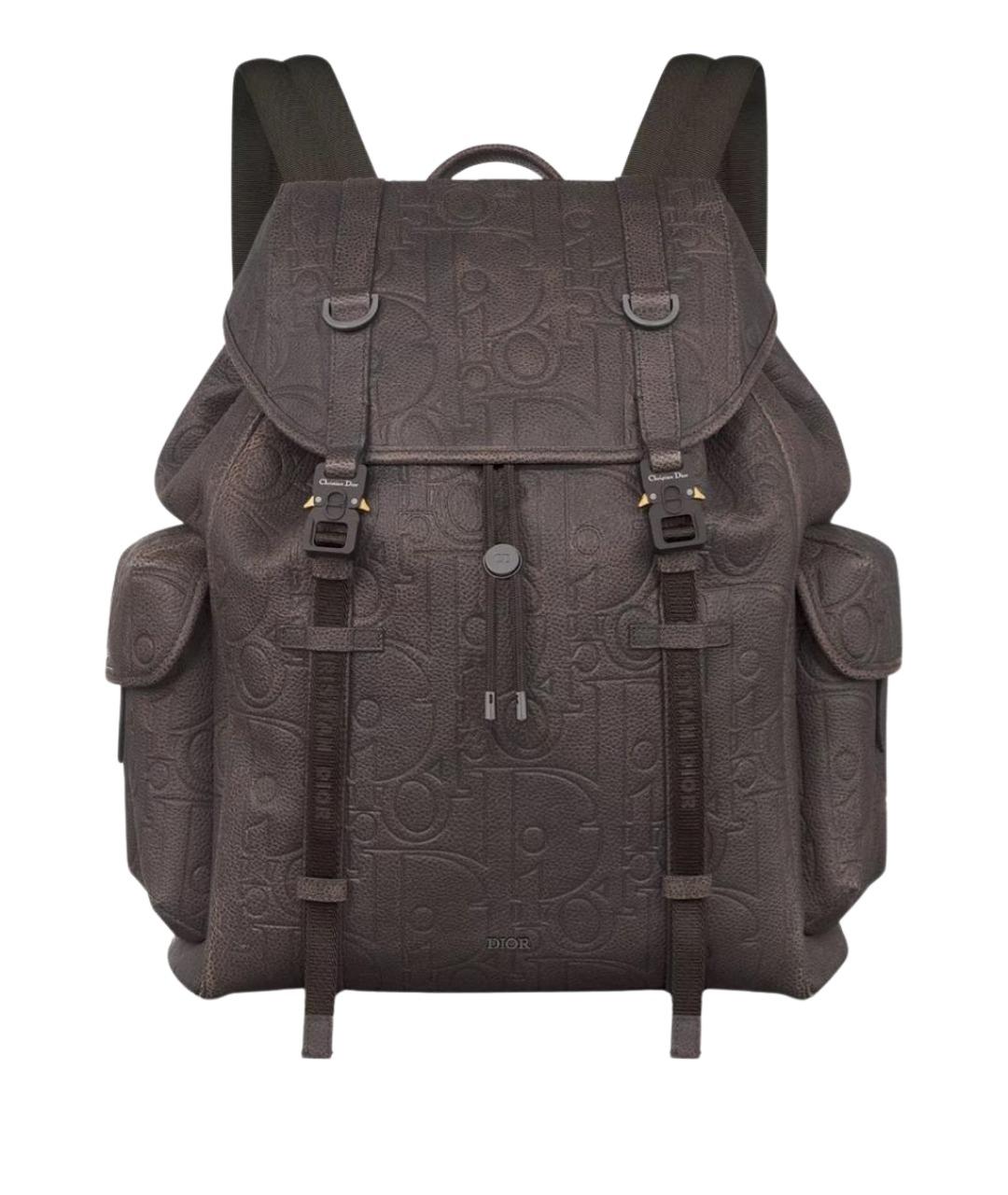 CHRISTIAN DIOR Коричневый кожаный рюкзак, фото 1