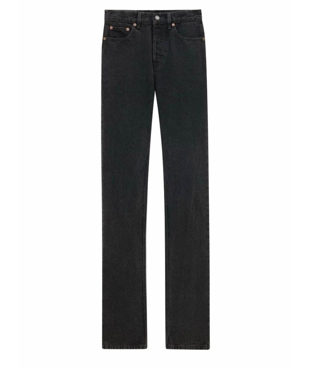 SAINT LAURENT Черные хлопковые джинсы слим, фото 1