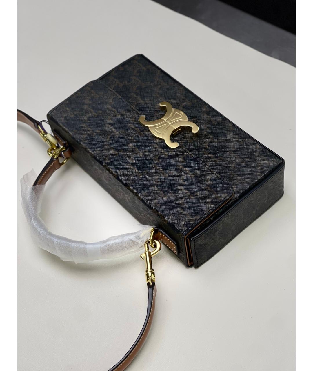 CELINE Коричневая сумка через плечо из искусственной кожи, фото 9