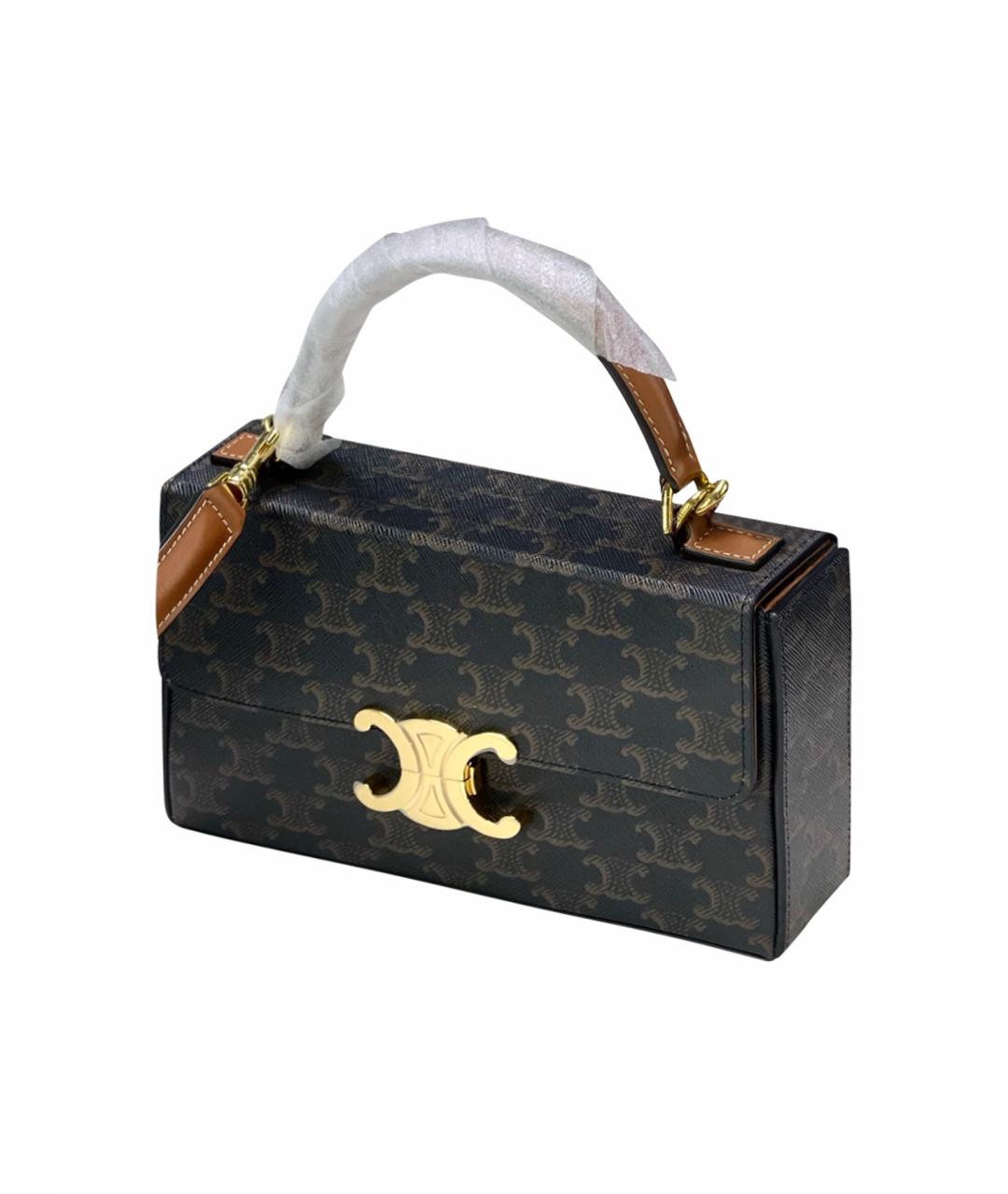 CELINE Коричневая сумка через плечо из искусственной кожи, фото 1