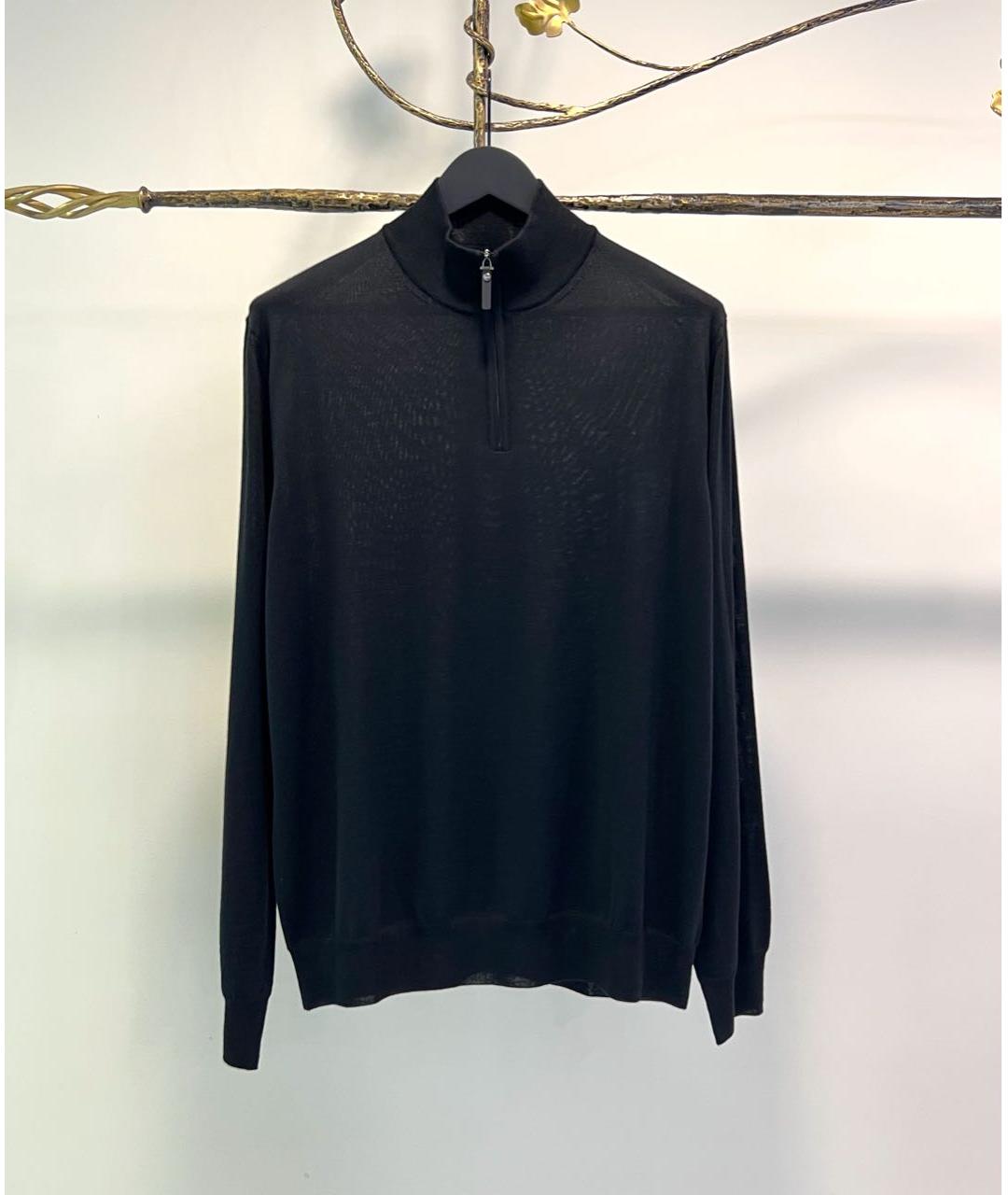 CANALI Черный шерстяной джемпер / свитер, фото 5