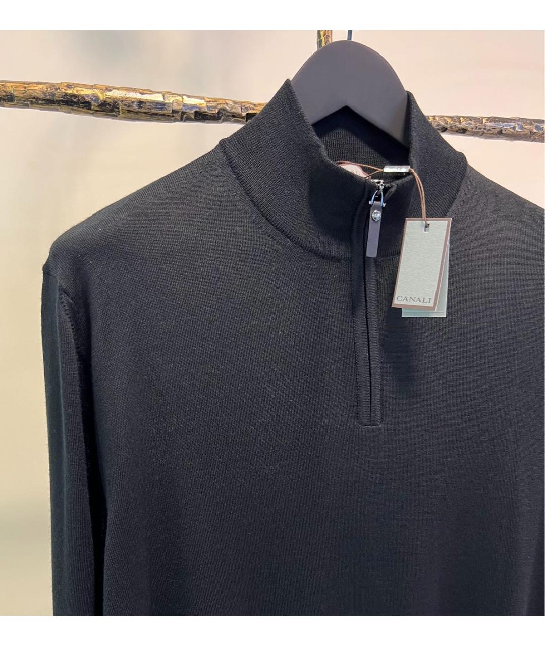CANALI Черный шерстяной джемпер / свитер, фото 3