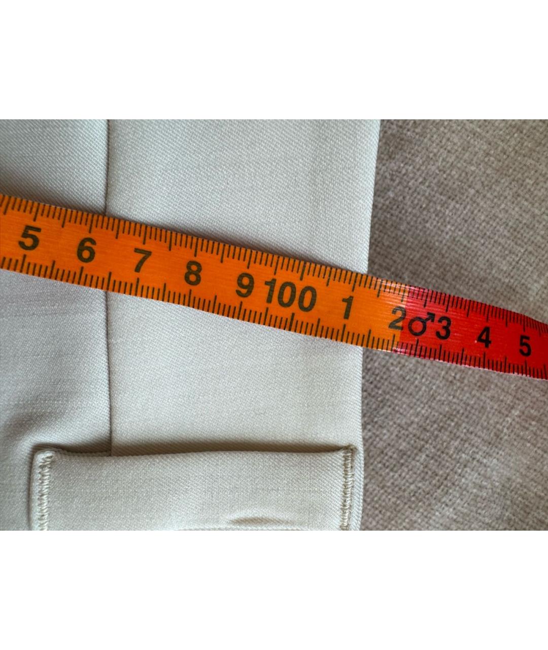 BRUNELLO CUCINELLI Бежевые шерстяные брюки широкие, фото 7