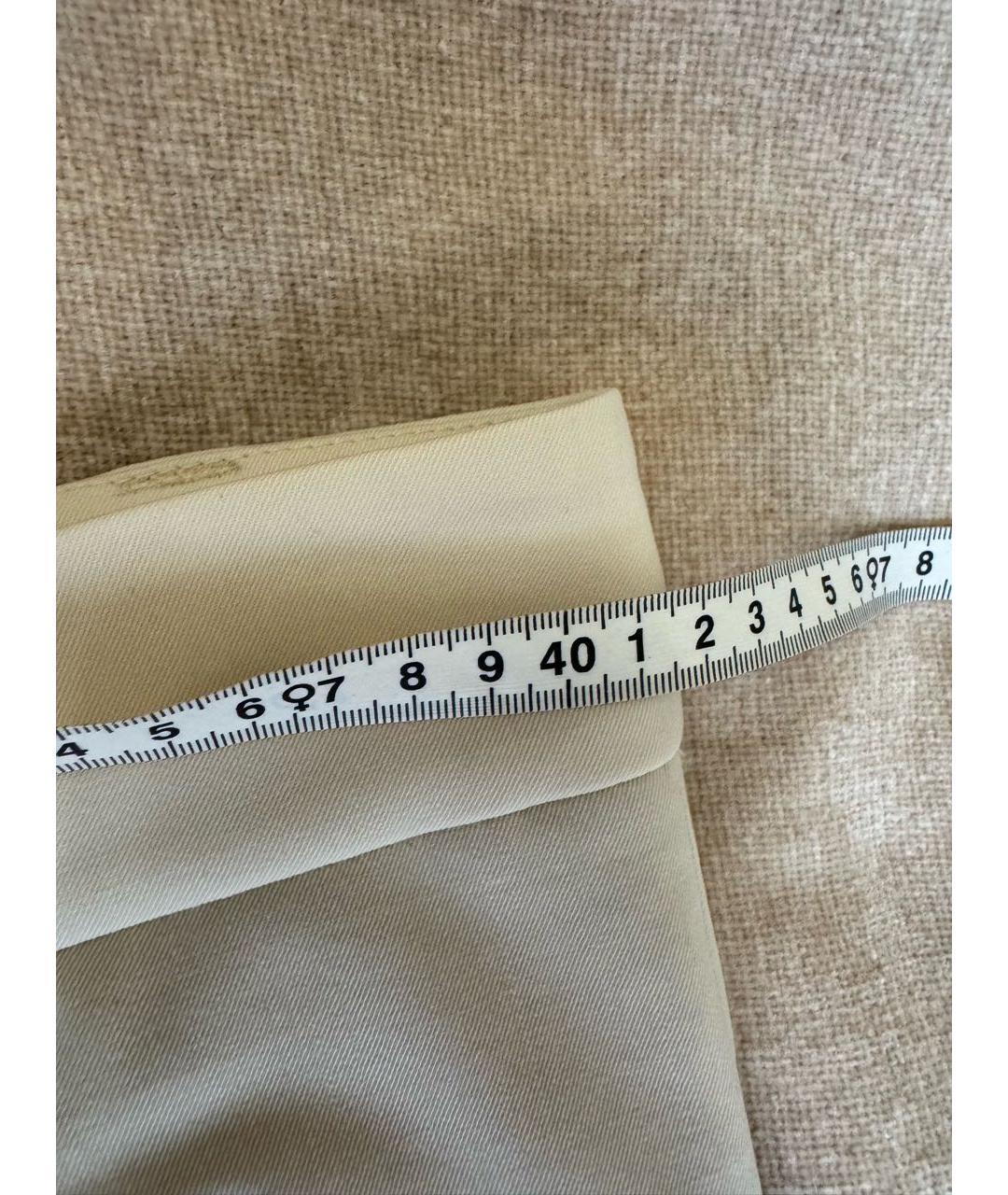 BRUNELLO CUCINELLI Бежевые шерстяные брюки широкие, фото 5