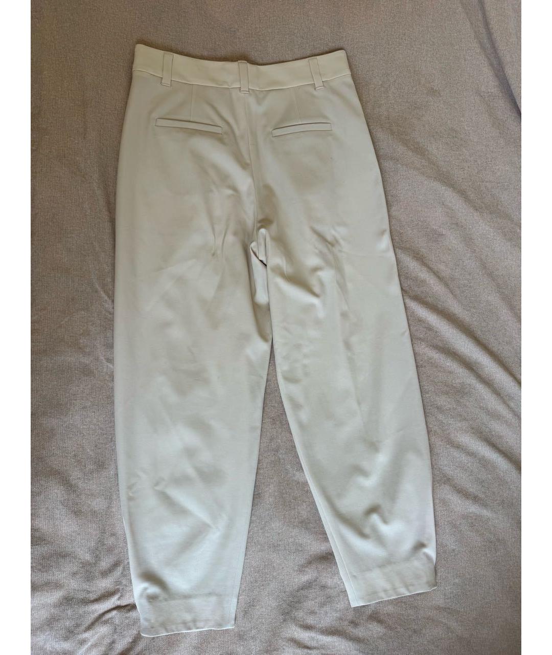 BRUNELLO CUCINELLI Бежевые шерстяные брюки широкие, фото 2