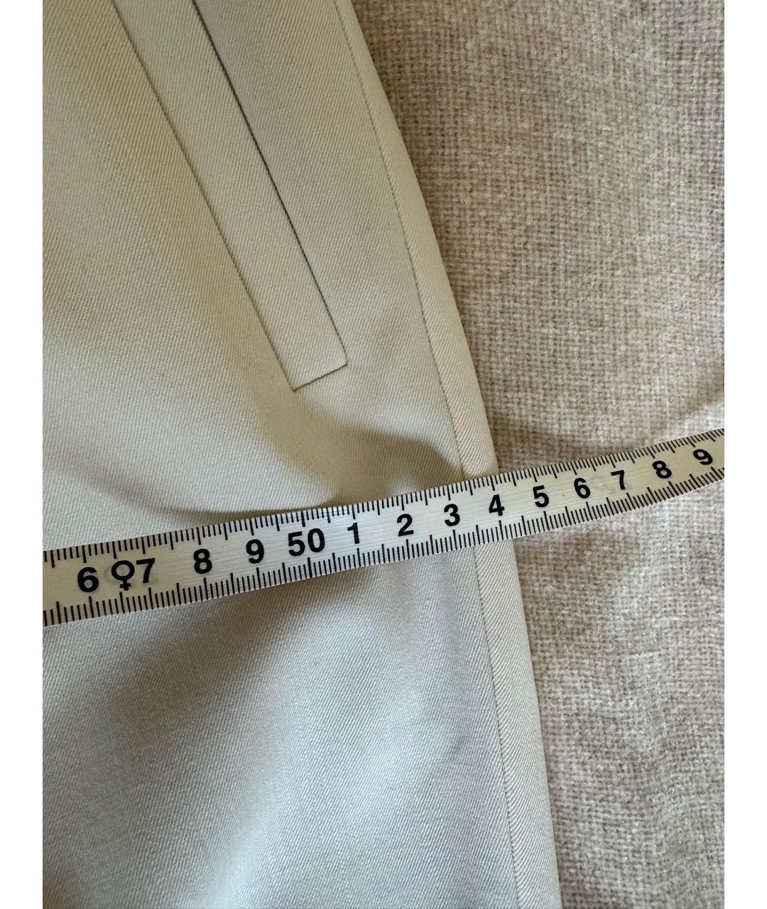 BRUNELLO CUCINELLI Бежевые шерстяные брюки широкие, фото 6