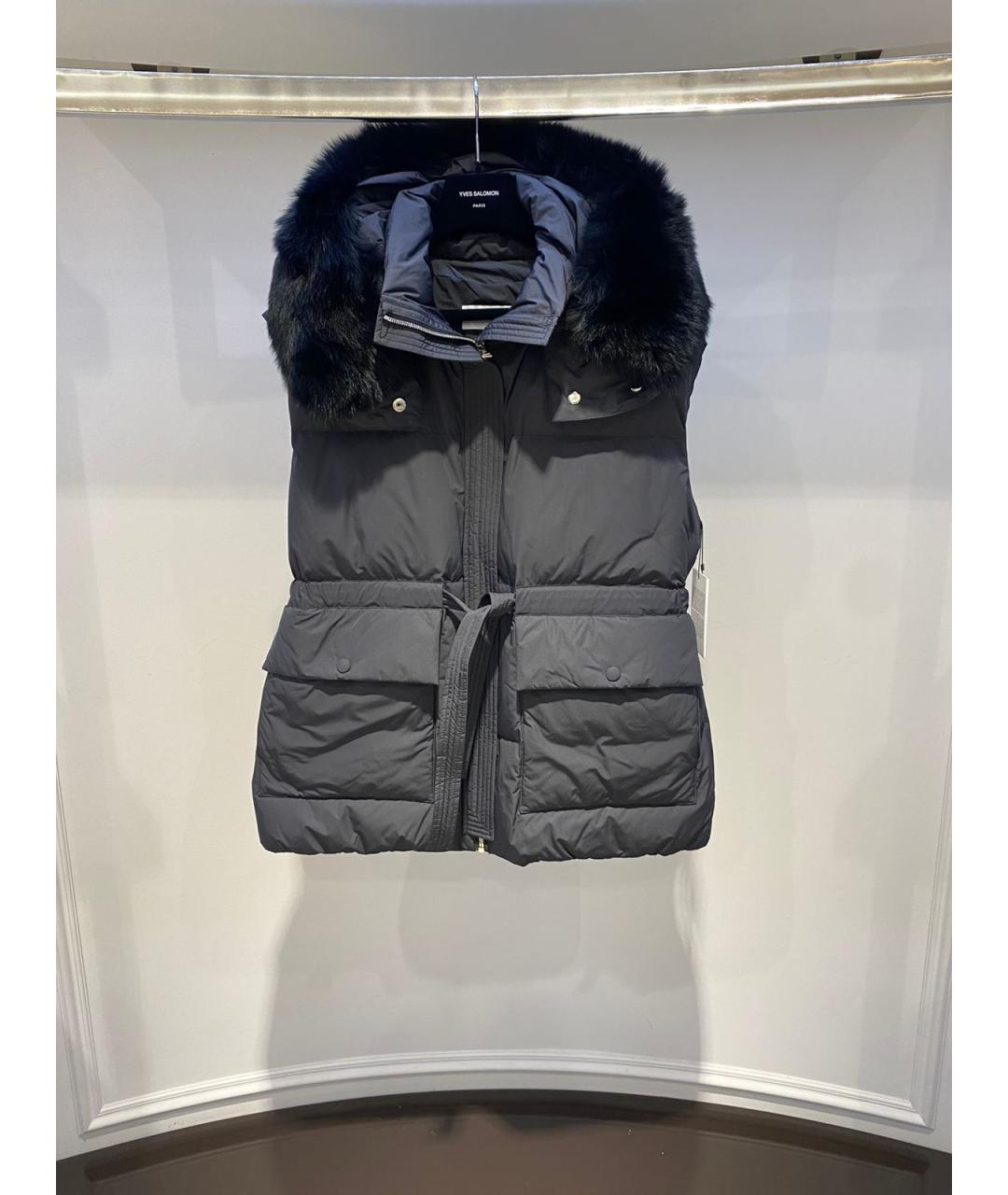 YVES SALOMON Черный полиэстеровый жилет, фото 3