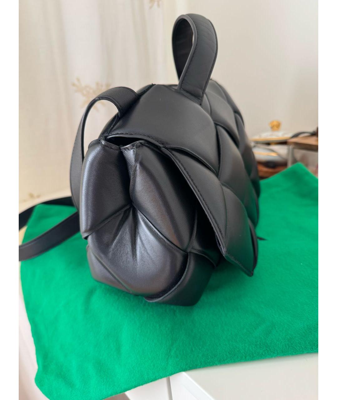 BOTTEGA VENETA Черная кожаная сумка через плечо, фото 3