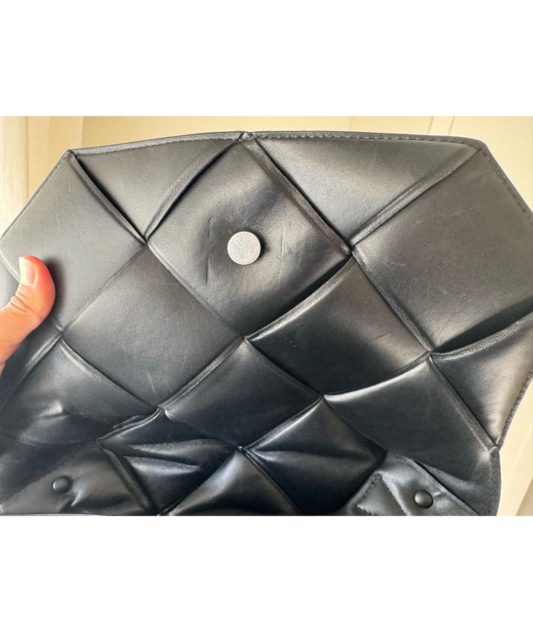 BOTTEGA VENETA Черная кожаная сумка через плечо, фото 6