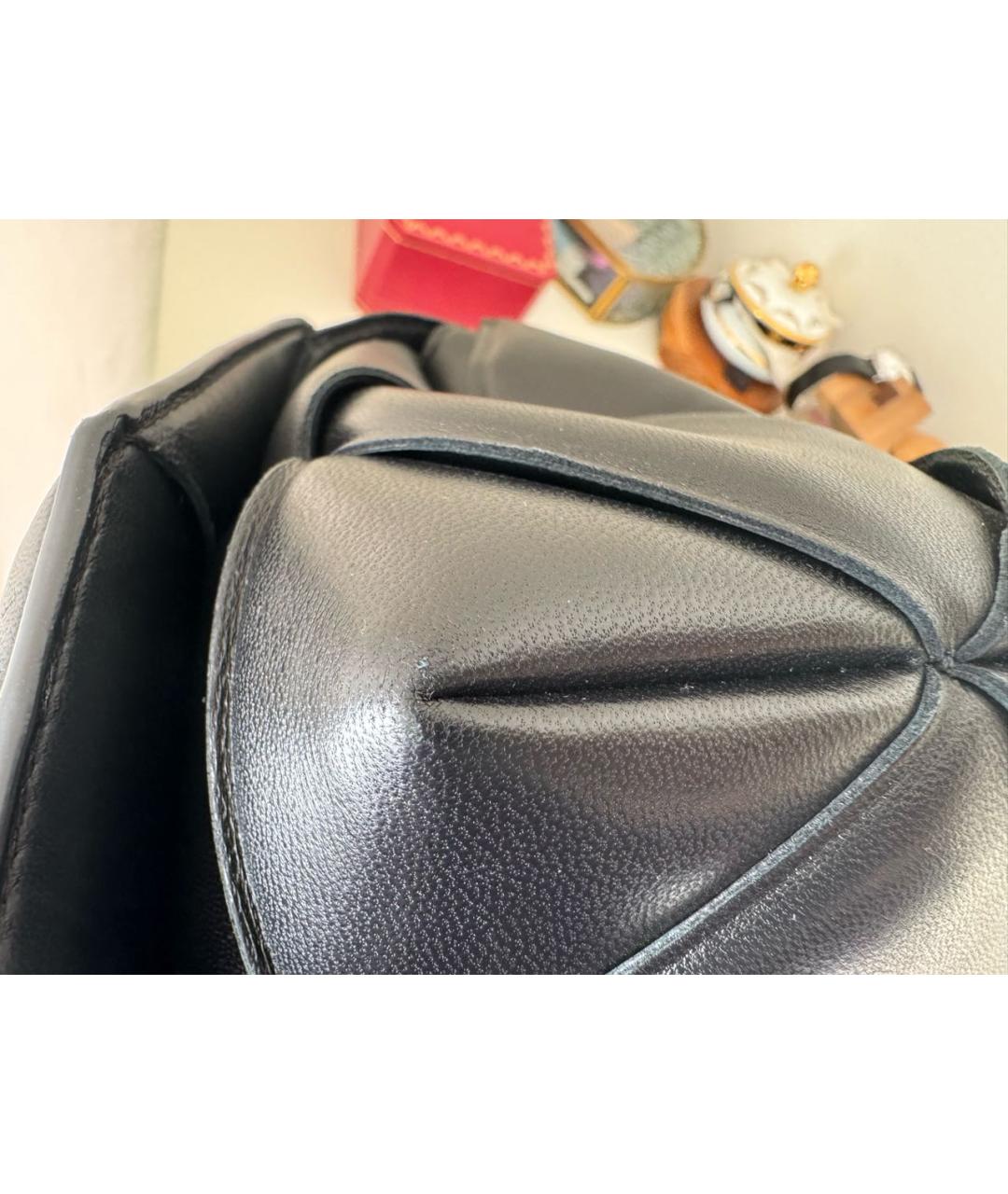 BOTTEGA VENETA Черная кожаная сумка через плечо, фото 5