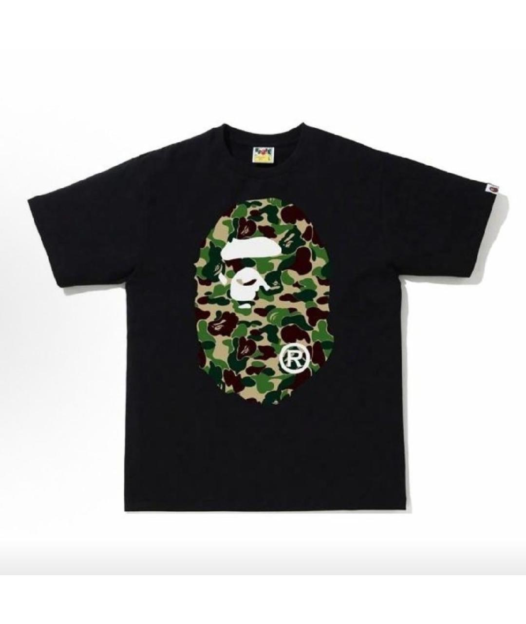 A BATHING APE Черная хлопковая футболка, фото 3