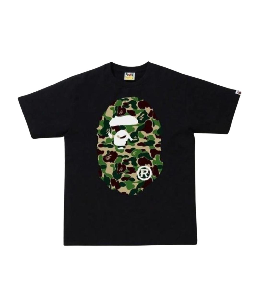 A BATHING APE Черная хлопковая футболка, фото 1
